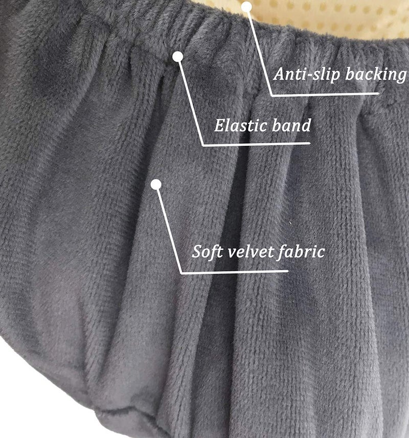 Augld Bar Stool Cushion Soft Velvet Padded Round Stool Cover 12" Velvet Grey - Image 2